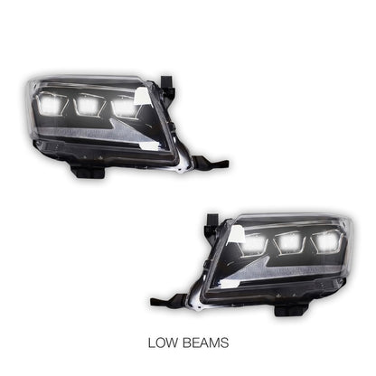 Toyota HiLux N70 Facelift (2011 - 2015) Triple Lens LED DRL Headlights LH + RH