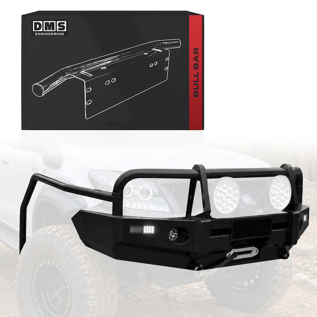 Toyota HiLux N70 (2005 - 2011) Heavy Duty Steel Bull Bar + LED Lights
