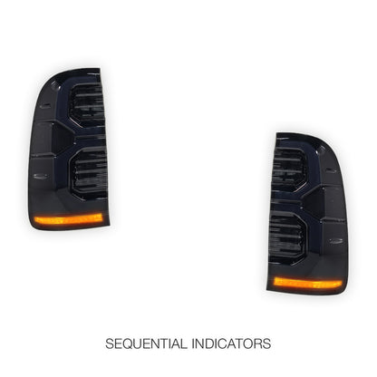Toyota HiLux N70 (2005 - 2014) Smoked Full LED Tail Lights LH + RH