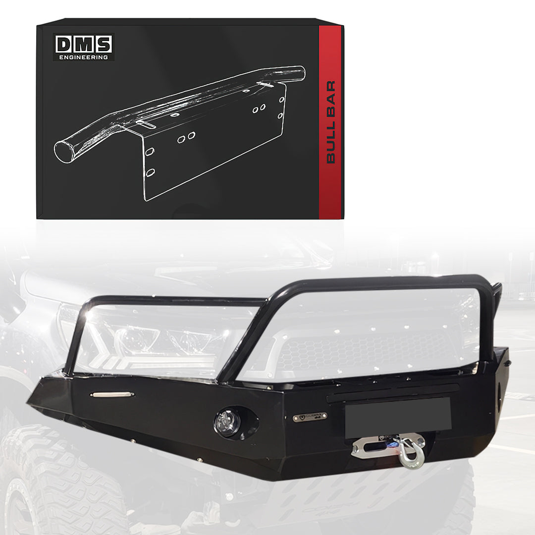 Toyota HiLux N80 Gen 2 (2015 - 2020) Triple Hoop Steel Bull Bar + LED Lights