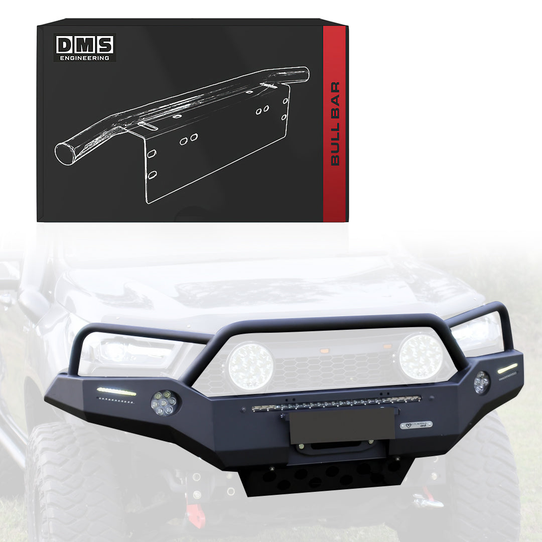 Toyota HiLux N80 Gen 3 (2021 - 2026) Triple Hoop Steel Bull Bar + LED Lights