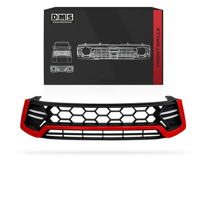 Toyota HiLux N80 (2015 - 2018) Red / White / Black Grille with LED