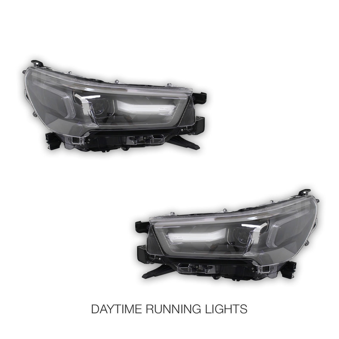 Toyota HiLux N80 (2021 - 2026) DRL LED Projector Headlights LH + RH