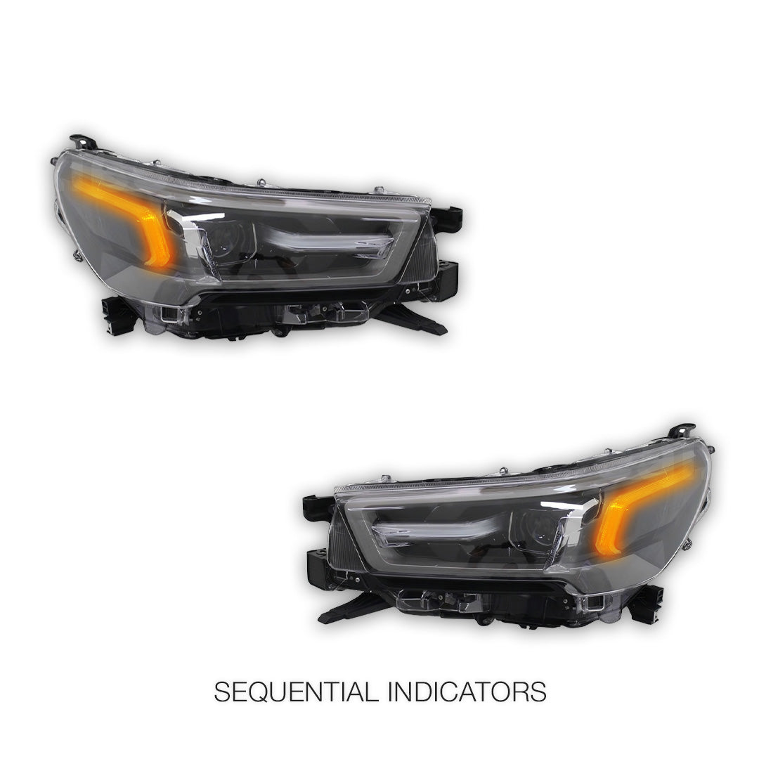 Toyota HiLux N80 (2021 - 2026) DRL LED Projector Headlights LH + RH