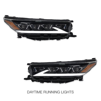 Toyota Kluger GSU50R / GSU55R (2016 - 2020) Black Full LED DRL With Sequential Indicators Headlights LH + RH