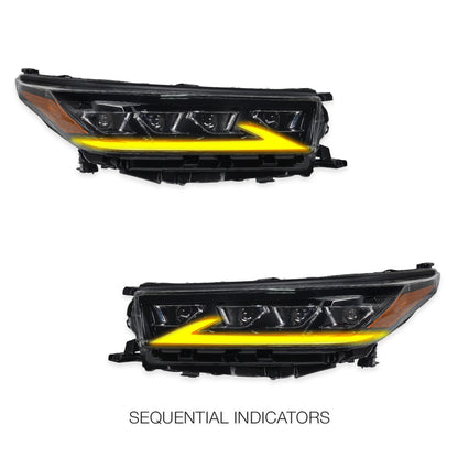 Toyota Kluger GSU50R / GSU55R (2016 - 2020) Black Full LED DRL With Sequential Indicators Headlights LH + RH