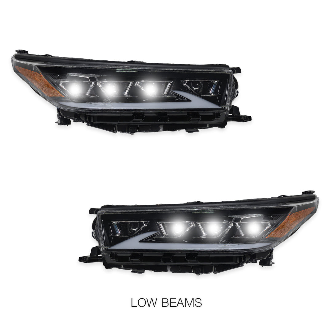Toyota Kluger GSU50R / GSU55R (2016 - 2020) Black Full LED DRL With Sequential Indicators Headlights LH + RH