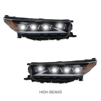 Toyota Kluger GSU50R / GSU55R (2016 - 2020) Black Full LED DRL With Sequential Indicators Headlights LH + RH