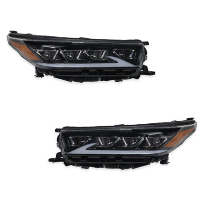 Toyota Kluger GSU50R / GSU55R (2016 - 2020) Black Full LED DRL With Sequential Indicators Headlights LH + RH