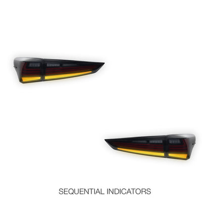 Toyota Kluger XU70 (2020 - 2026) Sequential Black Full LED Tail Lights LH + RH