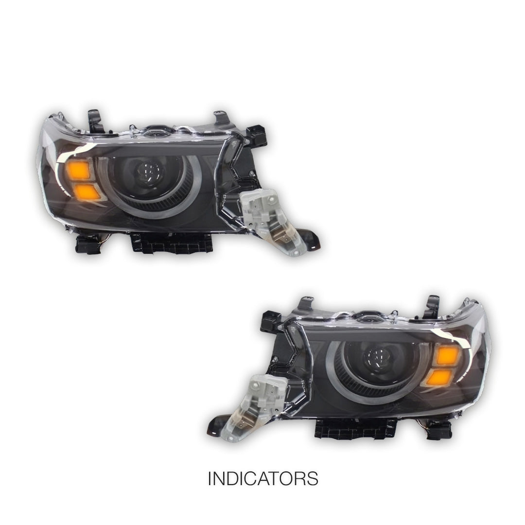 Toyota LandCruiser 200 Series Facelift (2016 - 2021) Angel Eyes LED DRL Headlights LH + RH