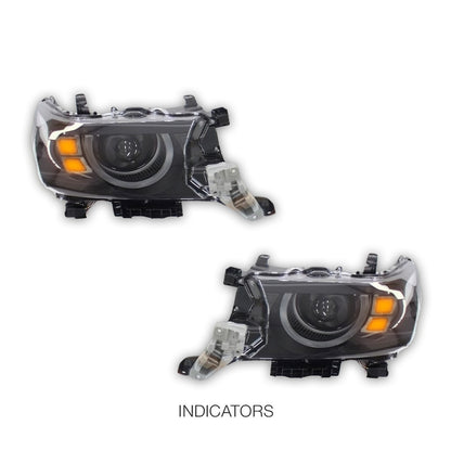 Toyota LandCruiser 200 Series Facelift (2016 - 2021) Angel Eyes LED DRL Headlights LH + RH