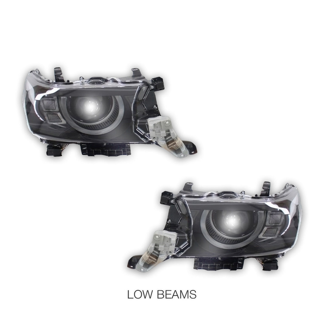 Toyota LandCruiser 200 Series Facelift (2016 - 2021) Angel Eyes LED DRL Headlights LH + RH