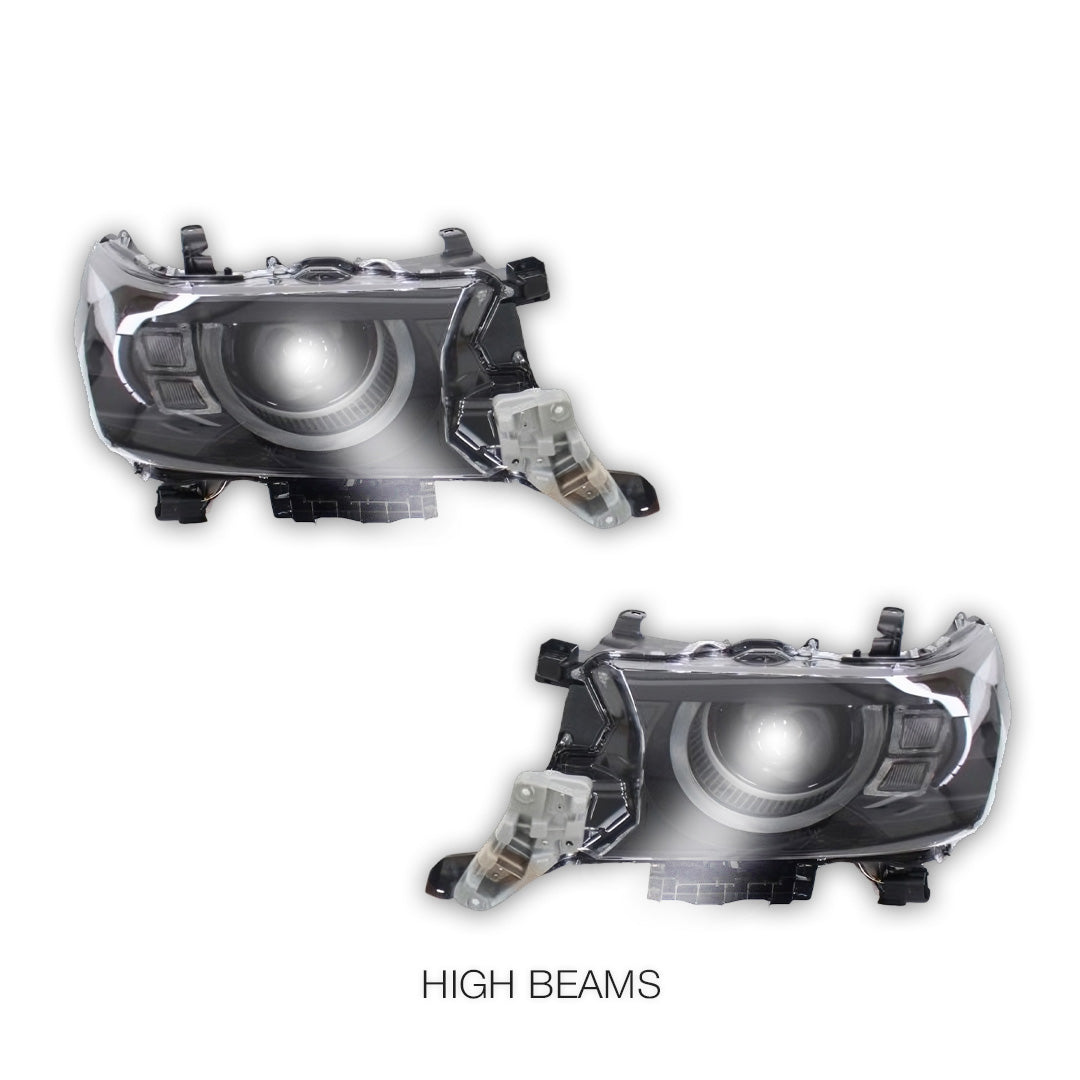 Toyota LandCruiser 200 Series Facelift (2016 - 2021) Angel Eyes LED DRL Headlights LH + RH