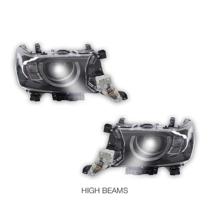 Toyota LandCruiser 200 Series Facelift (2016 - 2021) Angel Eyes LED DRL Headlights LH + RH