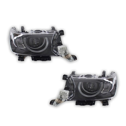 Toyota LandCruiser 200 Series Facelift (2016 - 2021) Angel Eyes LED DRL Headlights LH + RH