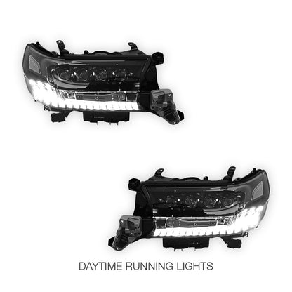 Toyota LandCruiser 200 Series Facelift (2016 - 2021) LED Premium Quad Lens DRL Headlights LH + RH