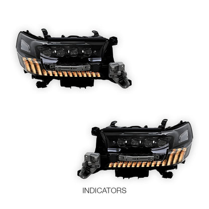 Toyota LandCruiser 200 Series Facelift (2016 - 2021) LED Premium Quad Lens DRL Headlights LH + RH