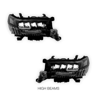 Toyota LandCruiser 200 Series Facelift (2016 - 2021) LED Premium Quad Lens DRL Headlights LH + RH
