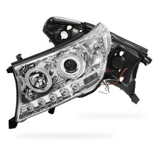Toyota LandCruiser 200 Series (2007 - 2015) Clear / Black Halo Angel Eyes Headlights LH + RH