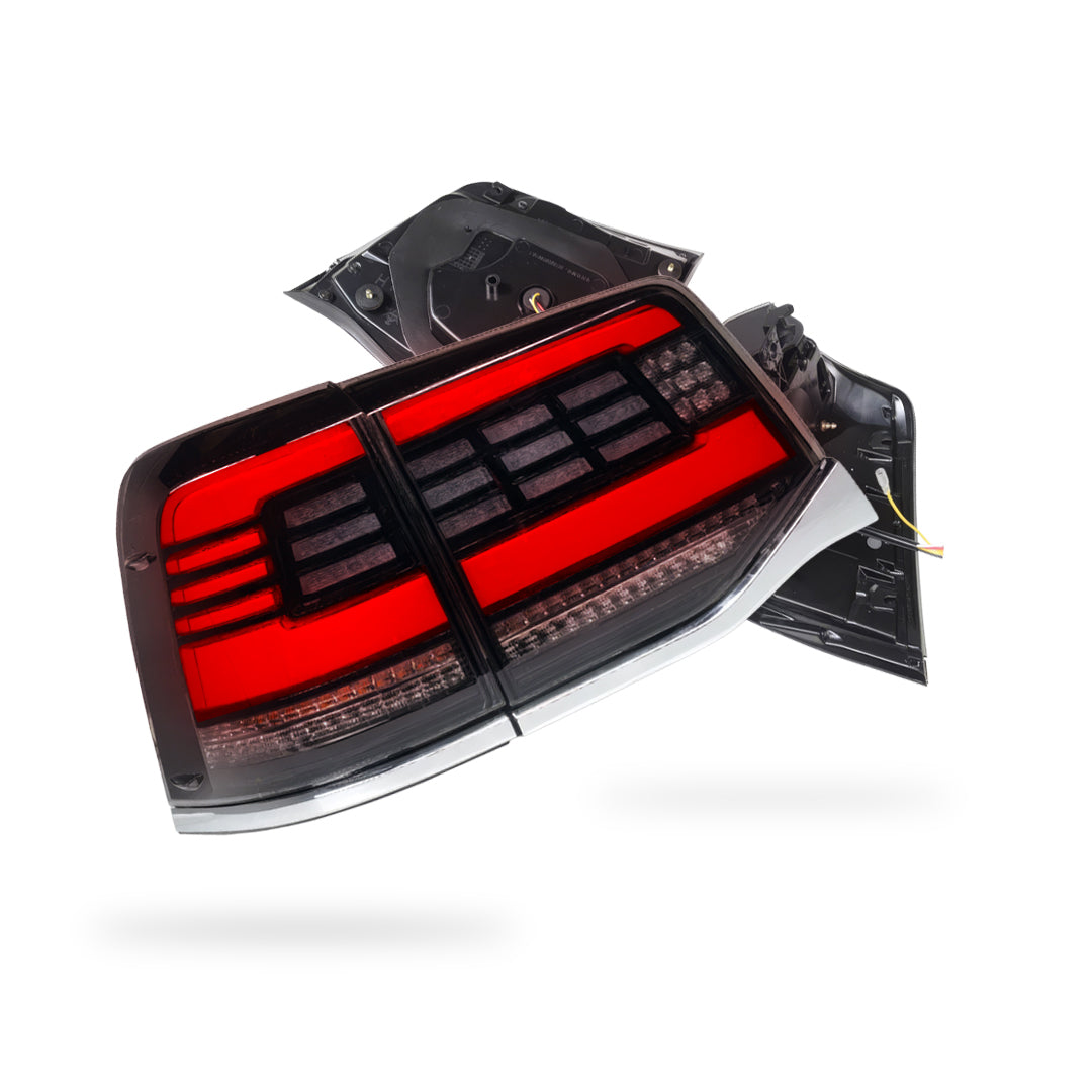 Toyota LandCruiser 200 Series (2015 - 2020) Sequential Black Full LED Tail Lights LH + RH