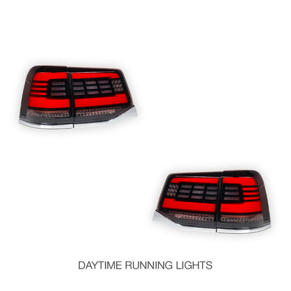 Toyota LandCruiser 200 Series (2015 - 2020) Sequential Black Full LED Tail Lights LH + RH
