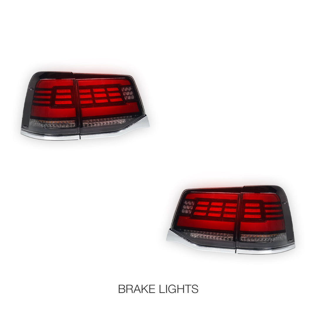 Toyota LandCruiser 200 Series (2015 - 2020) Sequential Black Full LED Tail Lights LH + RH