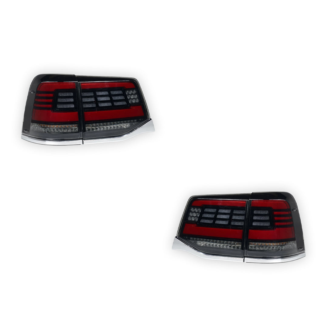 Toyota LandCruiser 200 Series (2015 - 2020) Sequential Black Full LED Tail Lights LH + RH