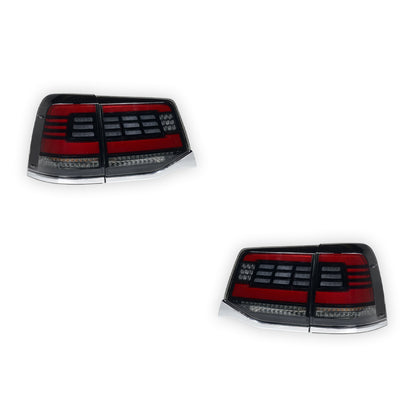 Toyota LandCruiser 200 Series (2015 - 2020) Sequential Black Full LED Tail Lights LH + RH