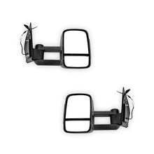 Toyota LandCruiser 200 Series (All Models) (2007 - 2021) Black Electric LED Indicators Extendable Towing Side Mirrors LH + RH