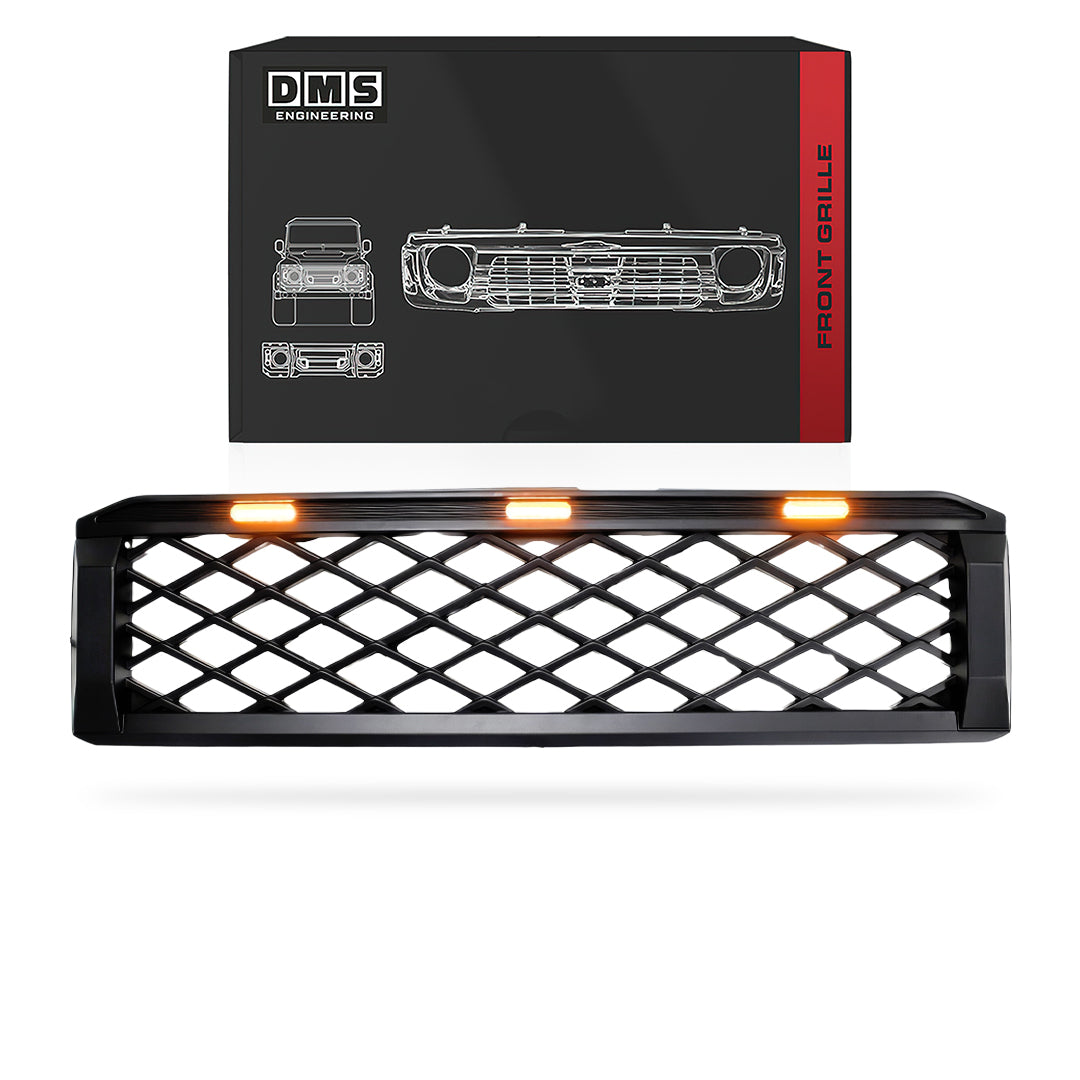 Toyota LandCruiser 76 Series / 78 Series / 79 Series (2007 - 2023) Matte Black Mesh Front LED Grill