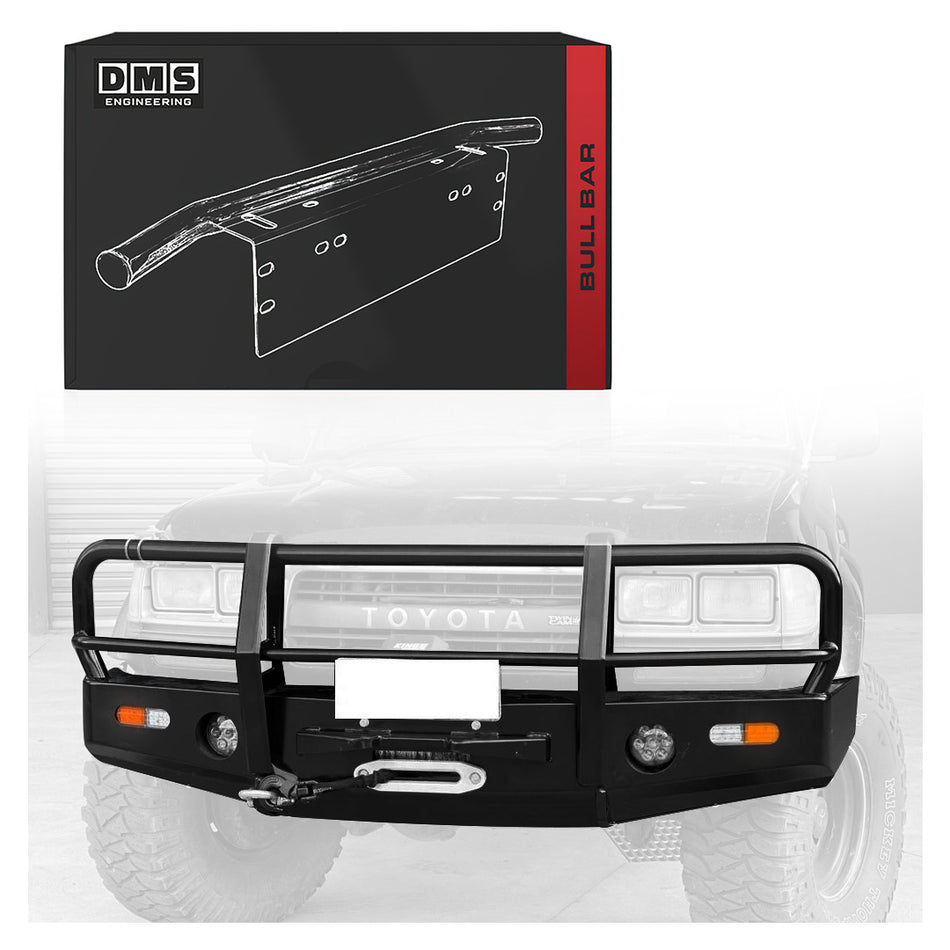 Toyota LandCruiser 80 / 100 Series (1990 - 2007) Steel Bull Bar + LED Lights