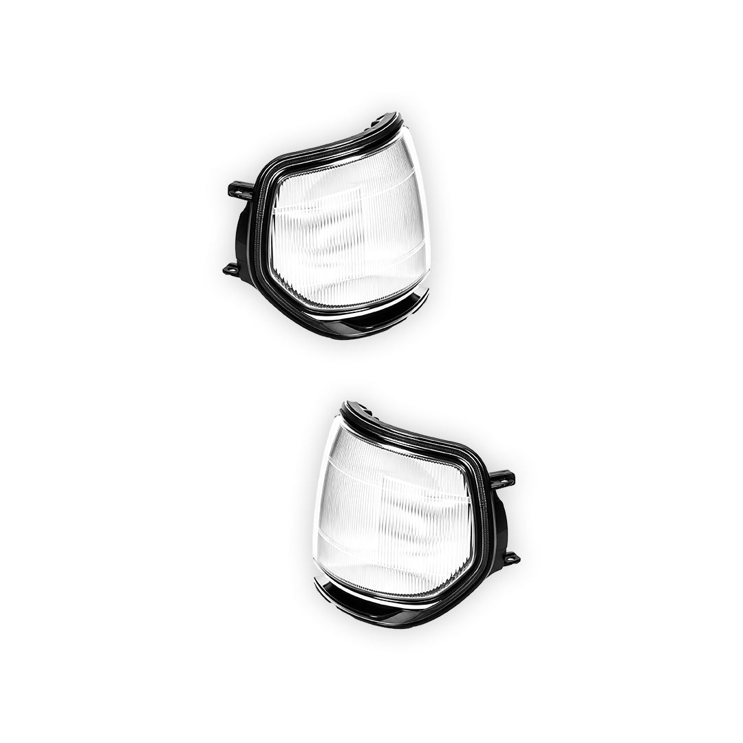Toyota LandCruiser 80 Series (1990 - 1997) Crystal Front Corner Turn Signal Indicator Lights LH + RH