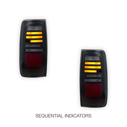 Toyota LandCruiser 80 Series (1990 - 1997) Sequential Smoked Full LED Tail Lights LH + RH