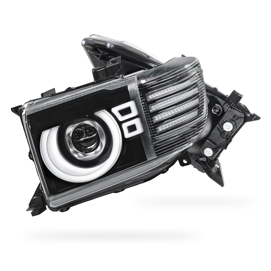 Toyota LandCruiser FJ70 / LC73 / LC76 / LC78 / LC79 Series (2023 - 2026) Black Full LED Laser Headlights LH + RH
