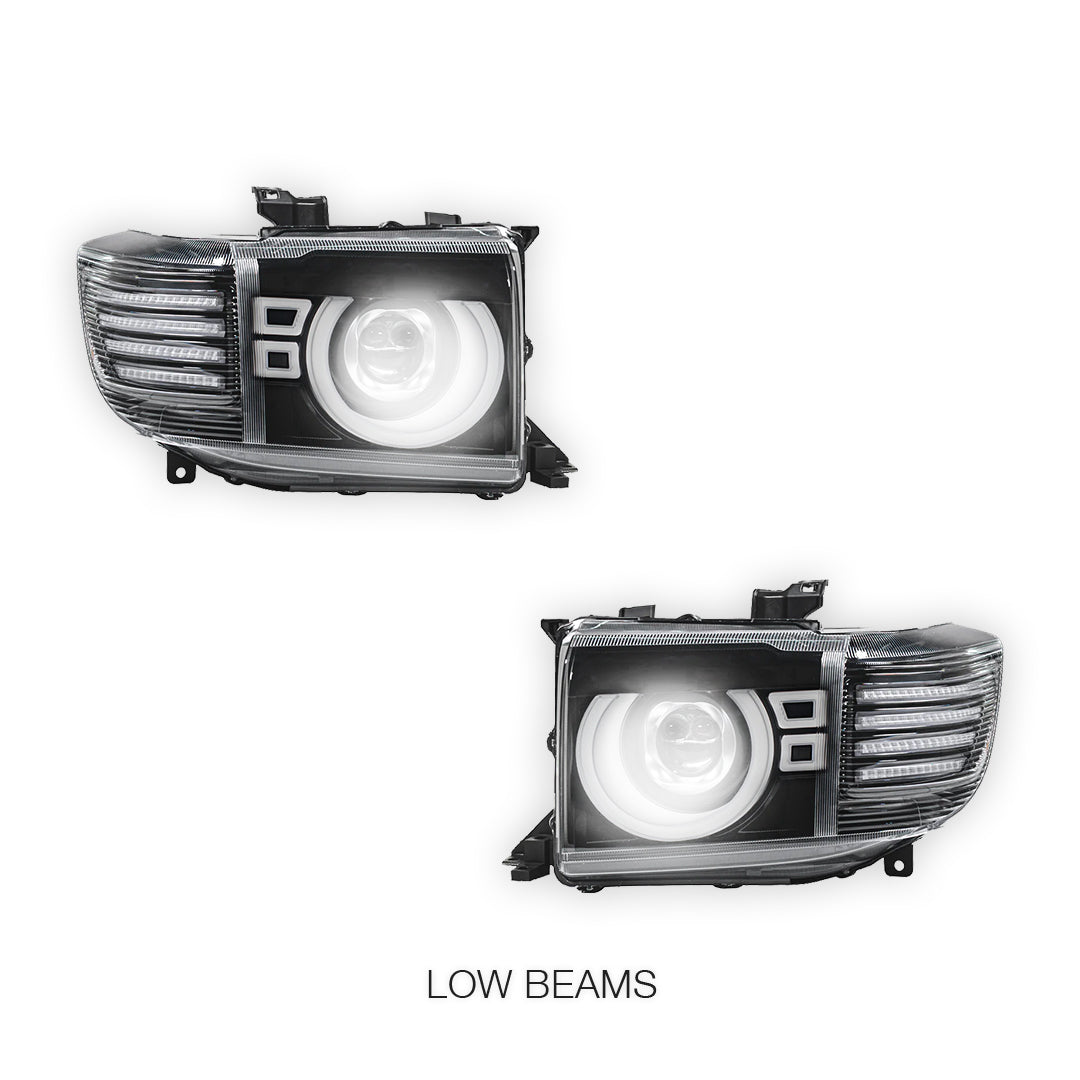 Toyota LandCruiser FJ70 / LC73 / LC76 / LC78 / LC79 Series (2023 - 2026) Black Full LED Laser Headlights LH + RH