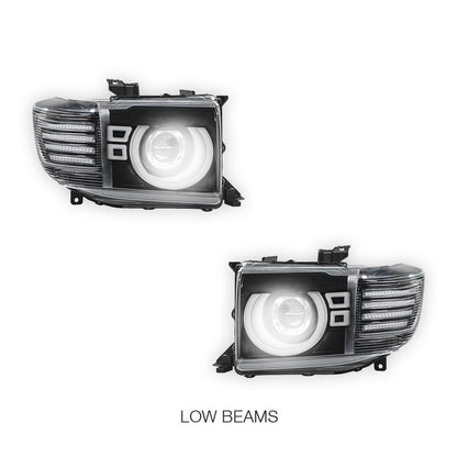 Toyota LandCruiser FJ70 / LC73 / LC76 / LC78 / LC79 Series (2023 - 2026) Black Full LED Laser Headlights LH + RH