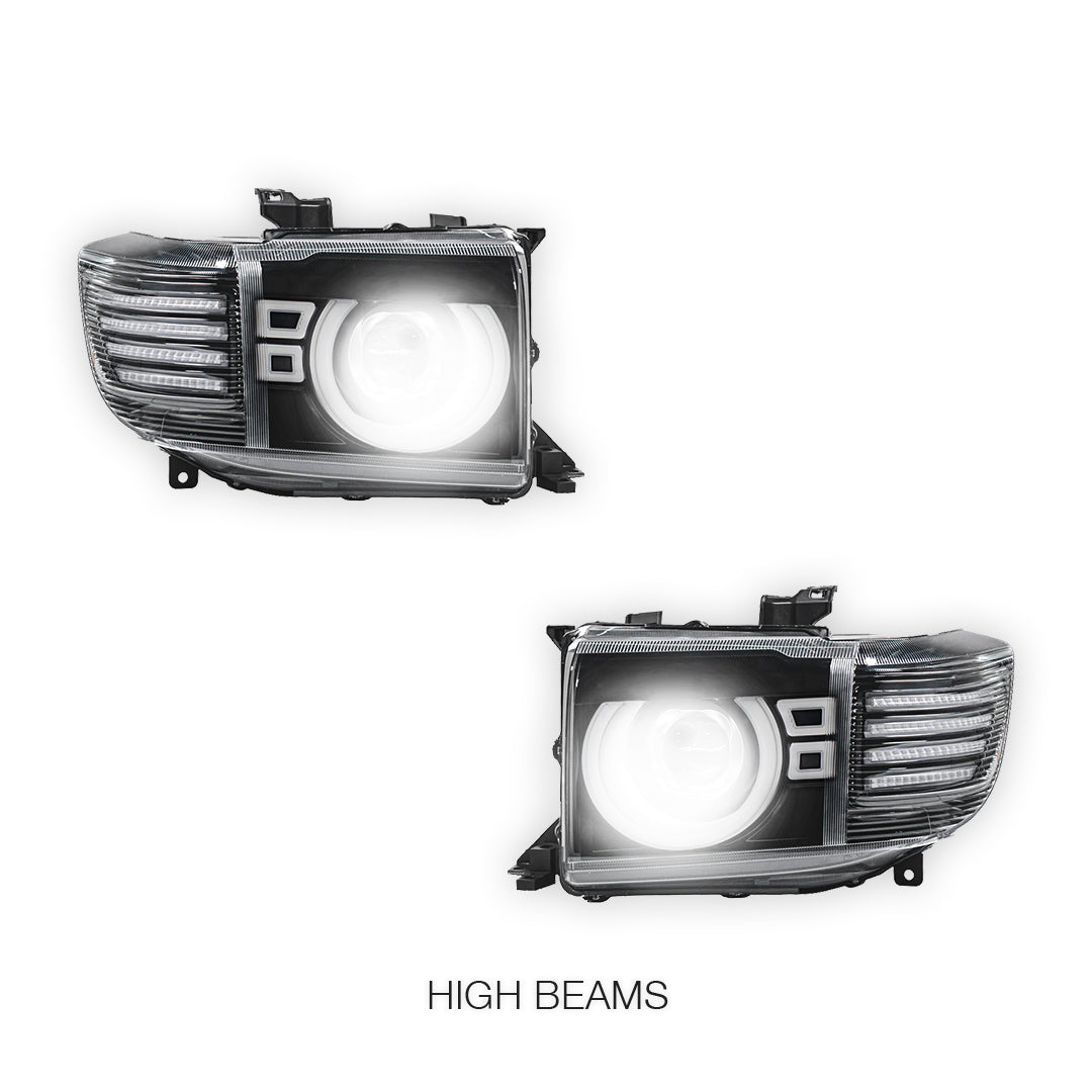 Toyota LandCruiser FJ70 / LC73 / LC76 / LC78 / LC79 Series (2023 - 2026) Black Full LED Laser Headlights LH + RH