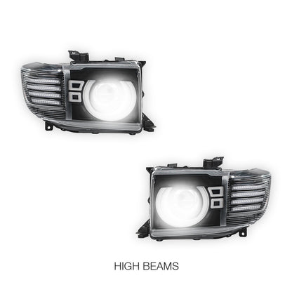 Toyota LandCruiser FJ70 / LC73 / LC76 / LC78 / LC79 Series (2023 - 2026) Black Full LED Laser Headlights LH + RH