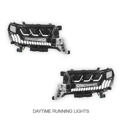 Toyota LandCruiser LC200 / FJ200 Series (2015 - 2021) Sequential Full LED DRL Headlights LH + RH