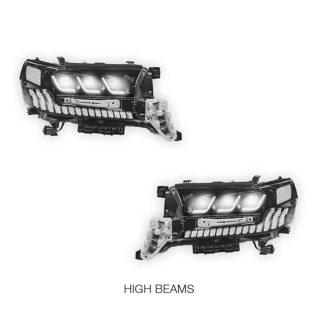 Toyota LandCruiser LC200 / FJ200 Series (2015 - 2021) Sequential Full LED DRL Headlights LH + RH