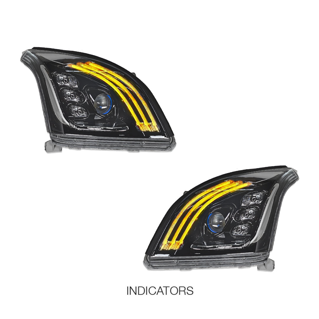 Toyota LandCruiser Prado LC120 / FJ120 Series (2003 - 2009) Black Full LED Headlights LH + RH
