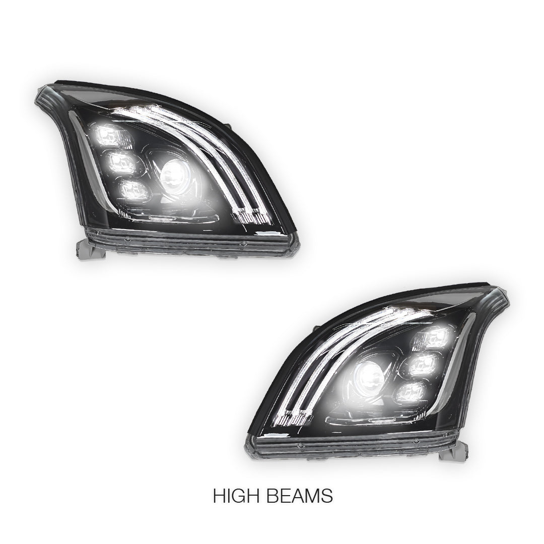 Toyota LandCruiser Prado LC120 / FJ120 Series (2003 - 2009) Black Full LED Headlights LH + RH