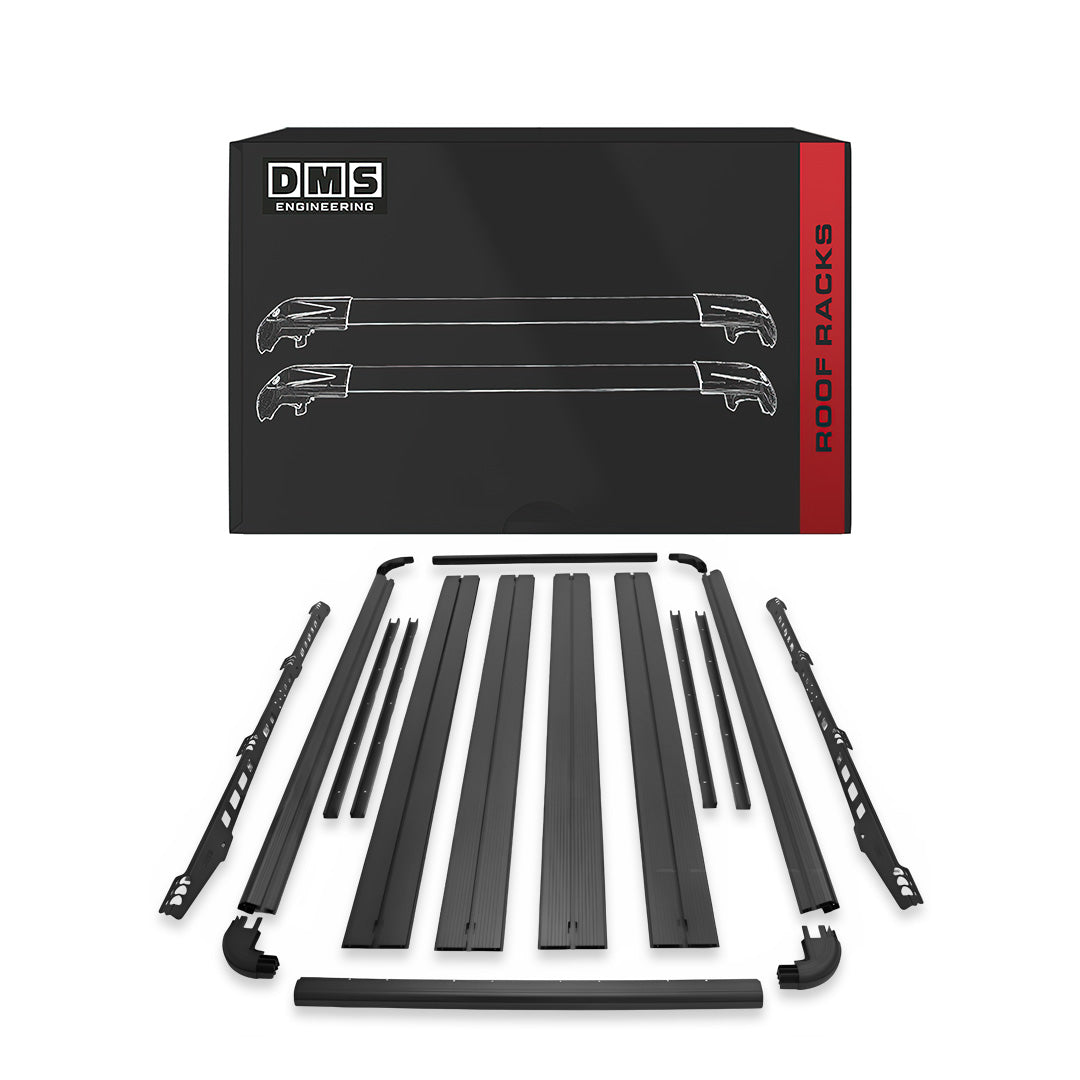 Toyota LandCruiser Prado 120 Series (All Models) (2003 - 2009) Black 220x125cm Roof Rack