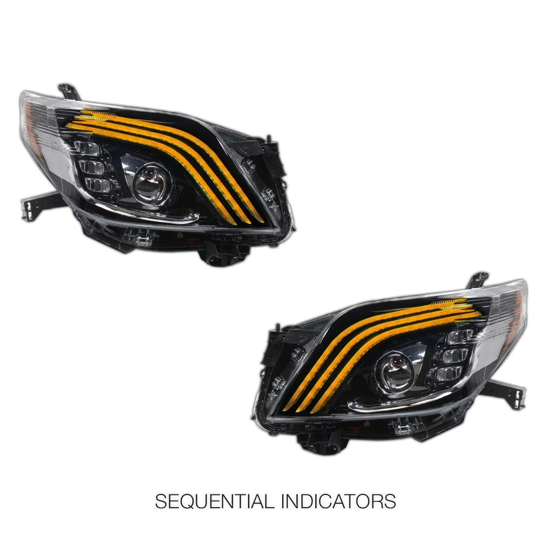 Toyota LandCruiser Prado FJ150 / LC150 Series (2009 - 2013) Sequential Full LED Projector Headlights LH + RH