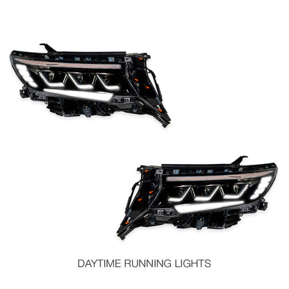 Toyota LandCruiser Prado 150 Series LC150 / FJ150 / GX (2018 - 2023) FULL LED DRL With Sequential Indicator Headlights LH + RH