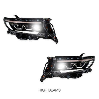 Toyota LandCruiser Prado 150 Series LC150 / FJ150 / GX (2018 - 2023) FULL LED DRL With Sequential Indicator Headlights LH + RH