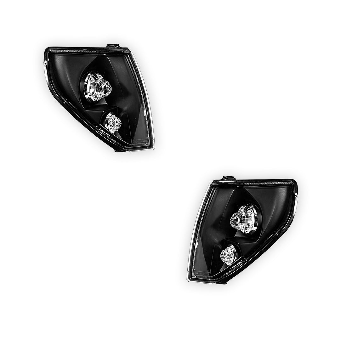 Toyota LandCruiser Prado 90 Series (1997 - 2002) Black Front Corner Turn Signal Indicator Lights LH + RH