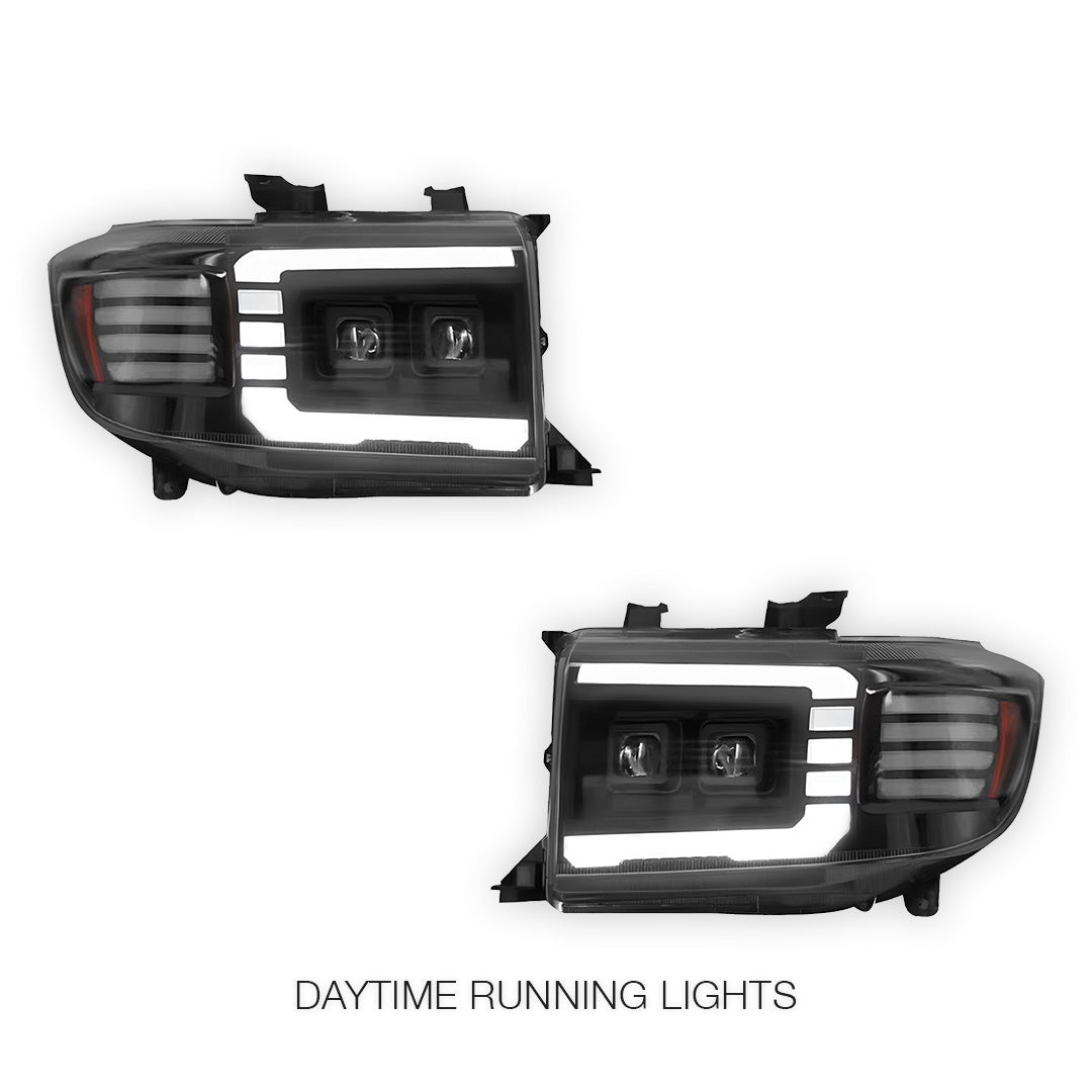 Toyota LandCruiser VDJ 70 / 76 / 78 / 79 Series (2007 - 2023) C Style DRL LED Headlights LH + RH