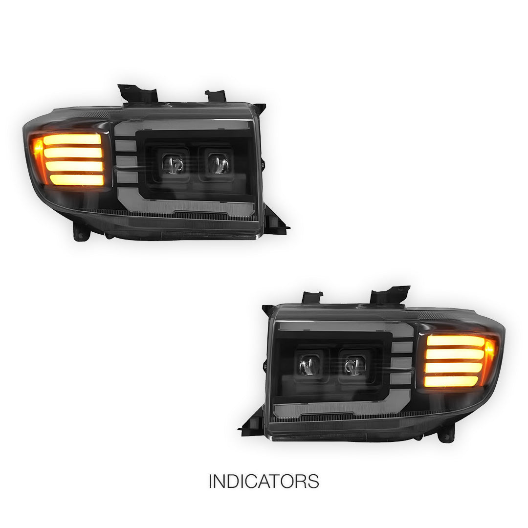 Toyota LandCruiser VDJ 70 / 76 / 78 / 79 Series (2007 - 2023) C Style DRL LED Headlights LH + RH